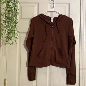 Brown Zip-Up Hoodie for Women